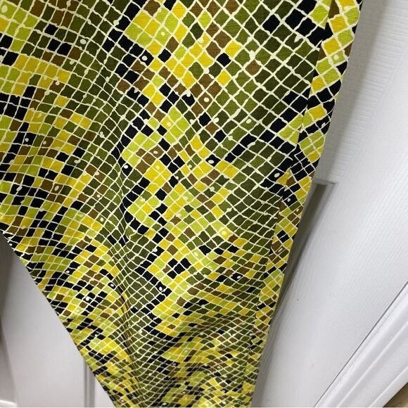 Dana Buchman Pistachio Green Snakeskin Print Silk Blend Pant Size 12 EUC - Picture 7 of 8